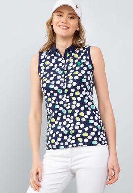 Kadın Lacivert Polo Yaka Kolsuz Tişört - 50203284001