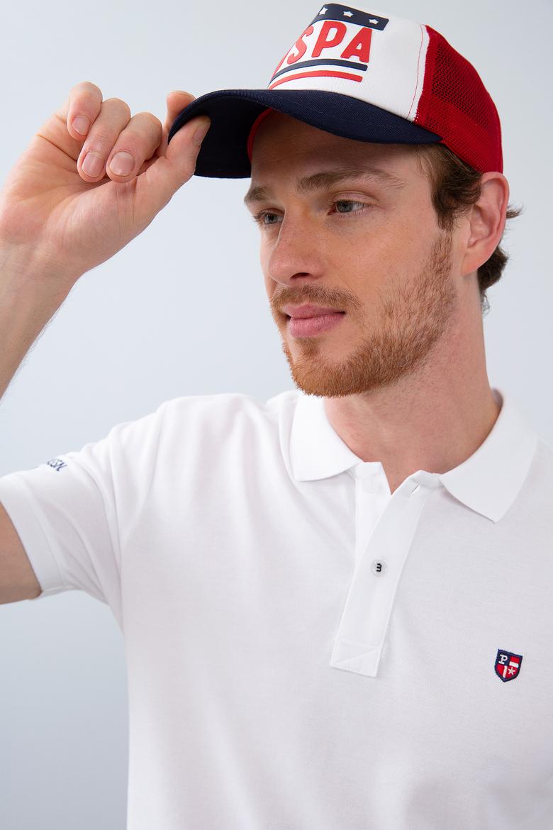 Erkek Beyaz Polo Yaka T-Shirt Basic - 50206182006