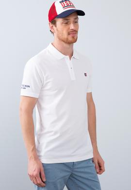 Erkek Beyaz Polo Yaka T-Shirt Basic - 50206182006