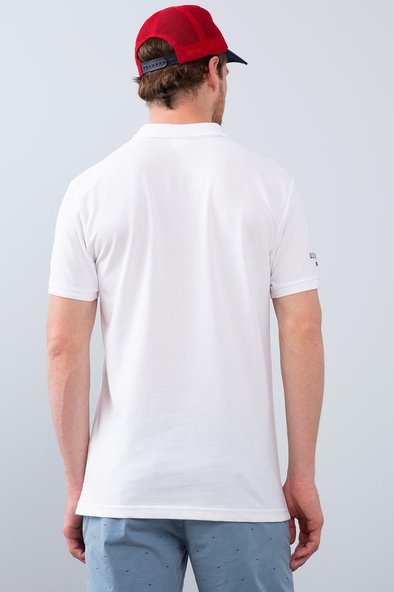 Erkek Beyaz Polo Yaka T-Shirt Basic - 50206182006