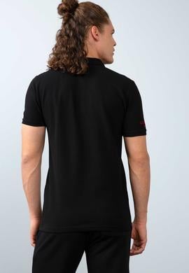 Erkek Siyah Polo Yaka T-Shirt Basic - 50206182011