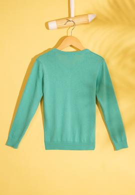 Kız Çocuk Yeşil Triko Kazak Basic - 50213275031