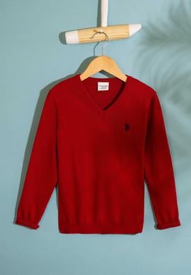 Kız Çocuk Kırmızı Triko Kazak Basic - 50213275041