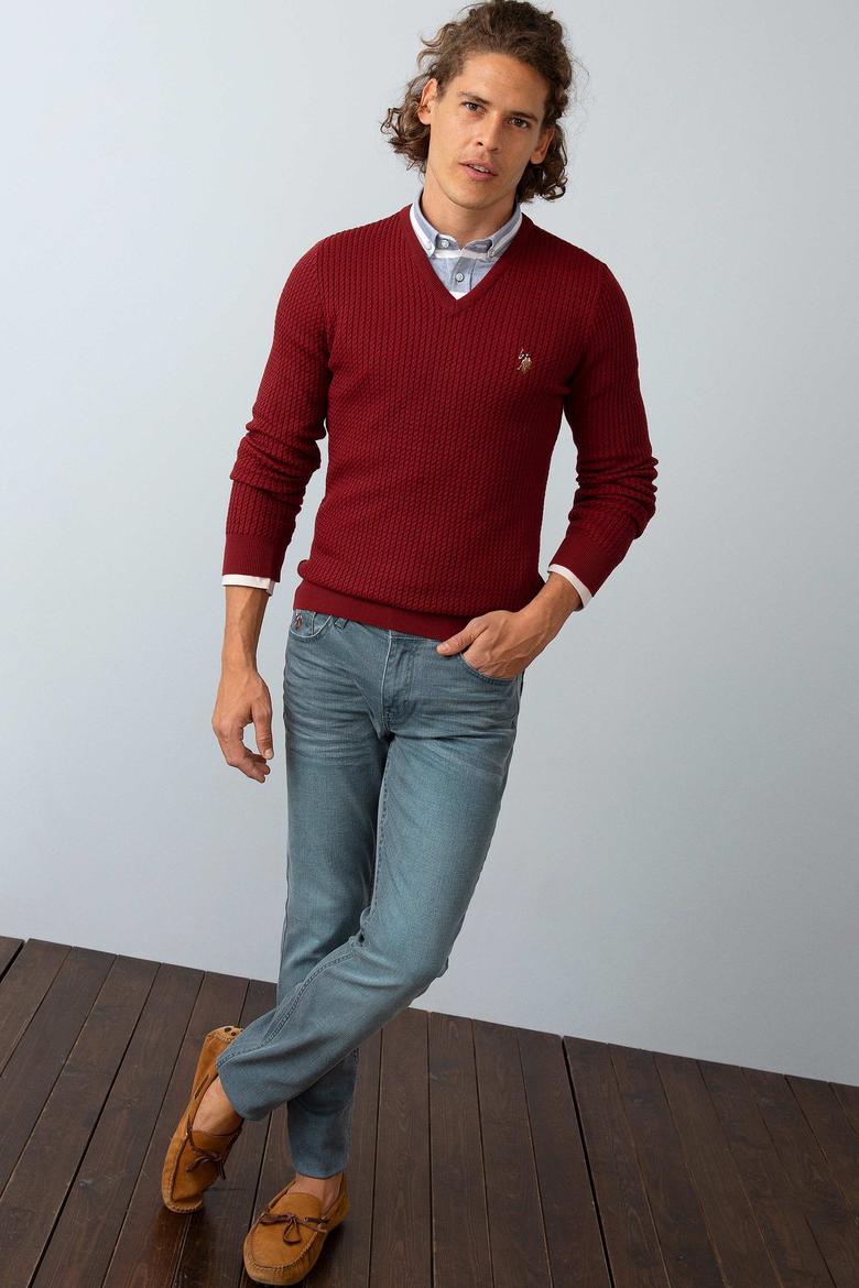 Erkek Bordo Standart Kazak - 50192680072