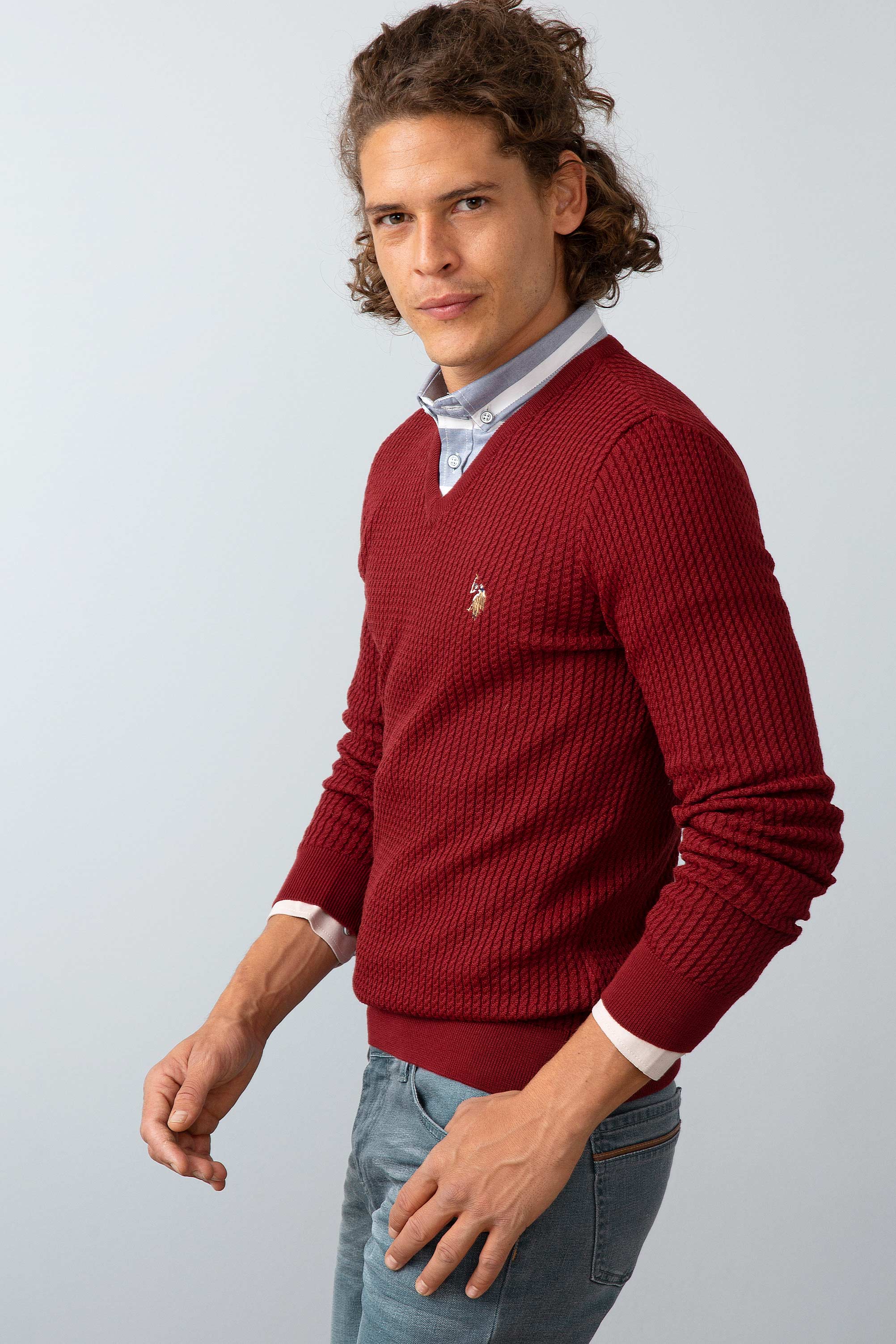 Erkek Bordo Standart Kazak - Image 1