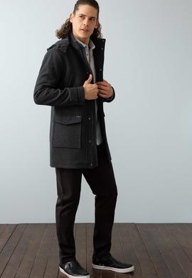Erkek Gri Kısa Regular Kaban - 50196088001