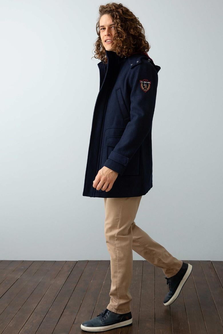 Erkek Lacivert Kısa Regular Kaban