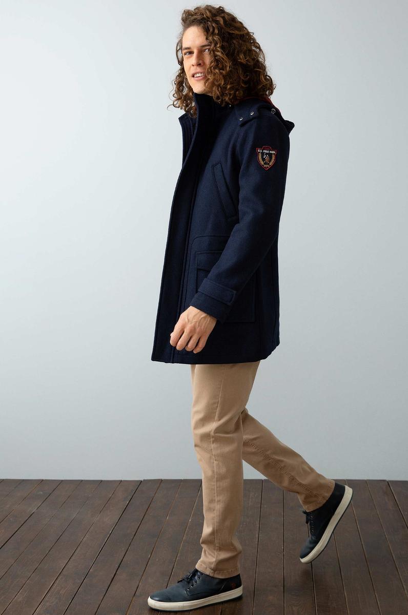 Erkek Lacivert Kısa Regular Kaban