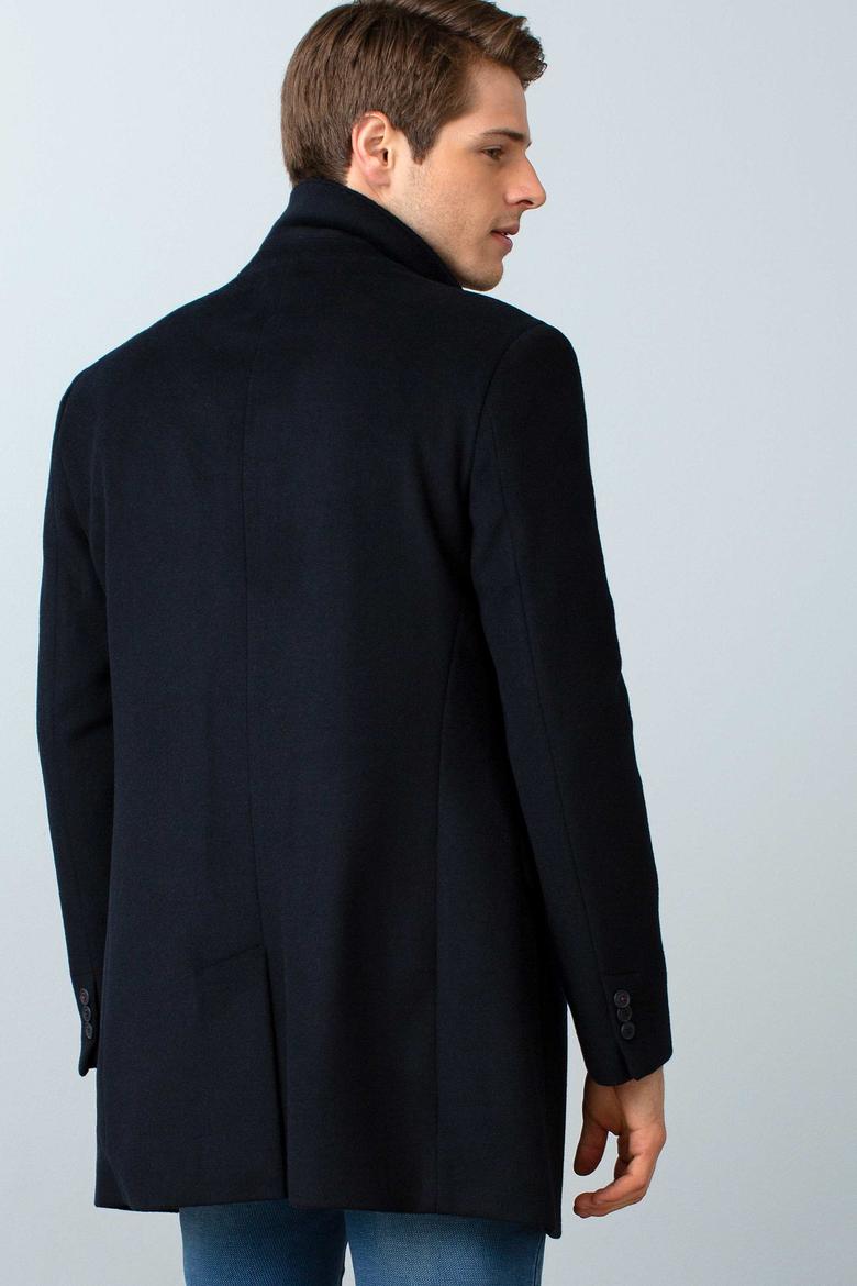 Erkek Lacivert Uzun Slim Kaban - 50196089014