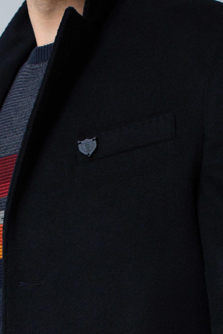 Erkek Lacivert Uzun Slim Kaban - 50196089014