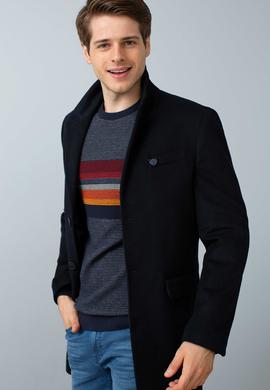 Erkek Lacivert Uzun Slim Kaban - 50196089014