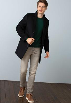 Erkek Siyah Uzun Slim Kaban - 50196089025