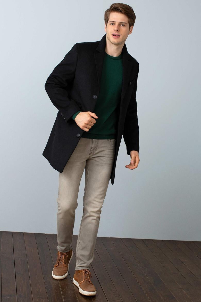 Erkek Siyah Uzun Slim Kaban - 50196089025