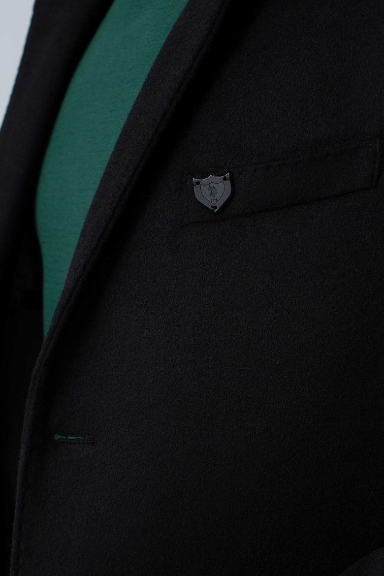 Erkek Siyah Uzun Slim Kaban - 50196089025