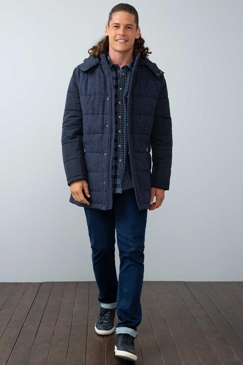 Erkek Lacivert Uzun Regular Kaban - 50196103001