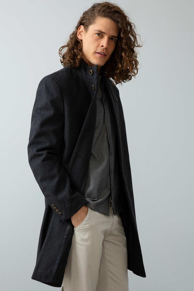 Erkek Gri Kaban Kaşe