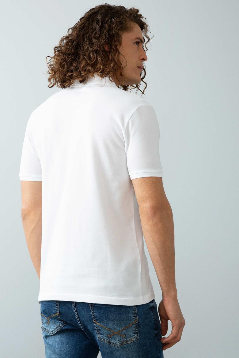 Erkek Beyaz Polo Yaka T-Shirt Basic - 50199991005