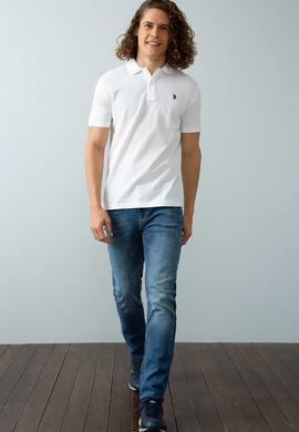 Erkek Beyaz Polo Yaka T-Shirt Basic - 50199991005