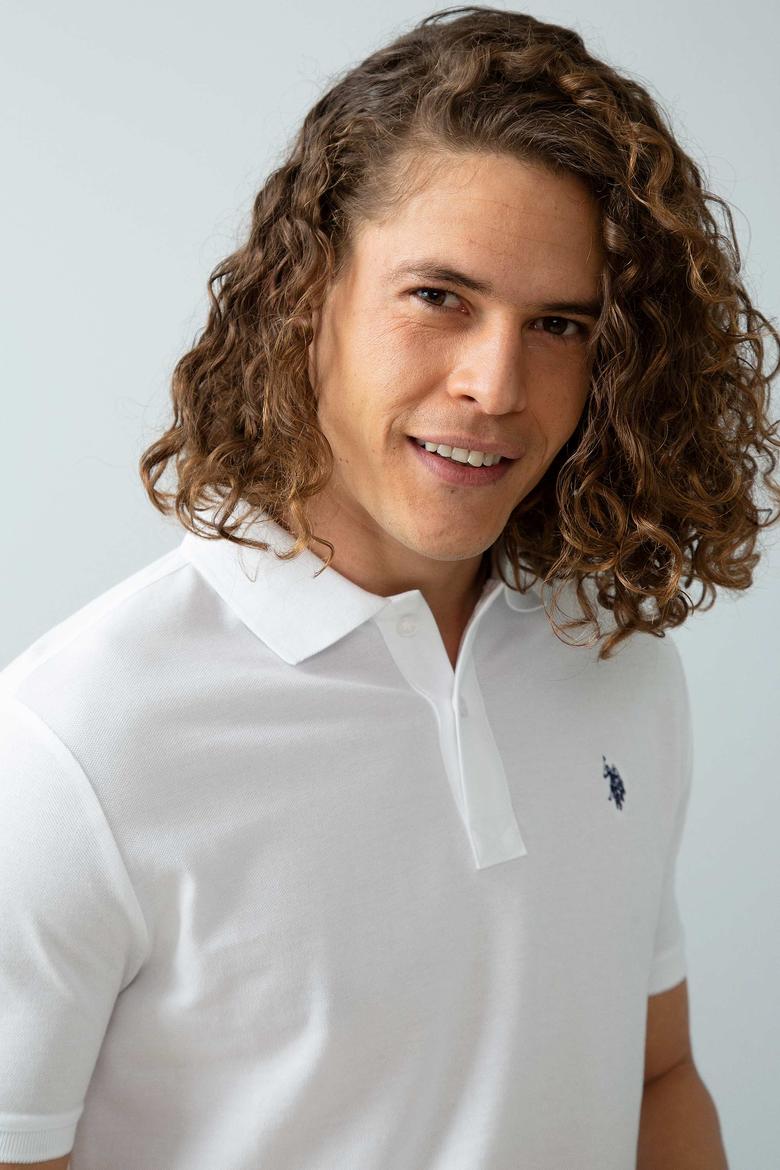 Erkek Beyaz Polo Yaka T-Shirt Basic - 50199991005