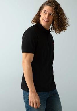 Erkek Siyah Polo Yaka Basic T-Shirt - 50199991016