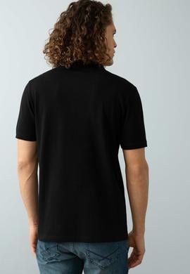 Erkek Siyah Polo Yaka Basic T-Shirt - 50199991016