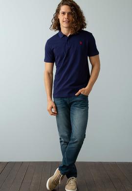 Erkek Lacivert Basic Polo Yaka Tişört - 50199991032