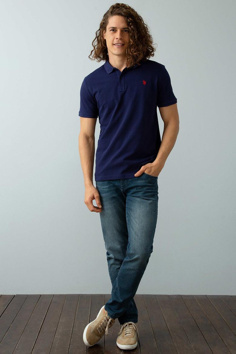 Erkek Lacivert Basic Polo Yaka Tişört - 50199991032