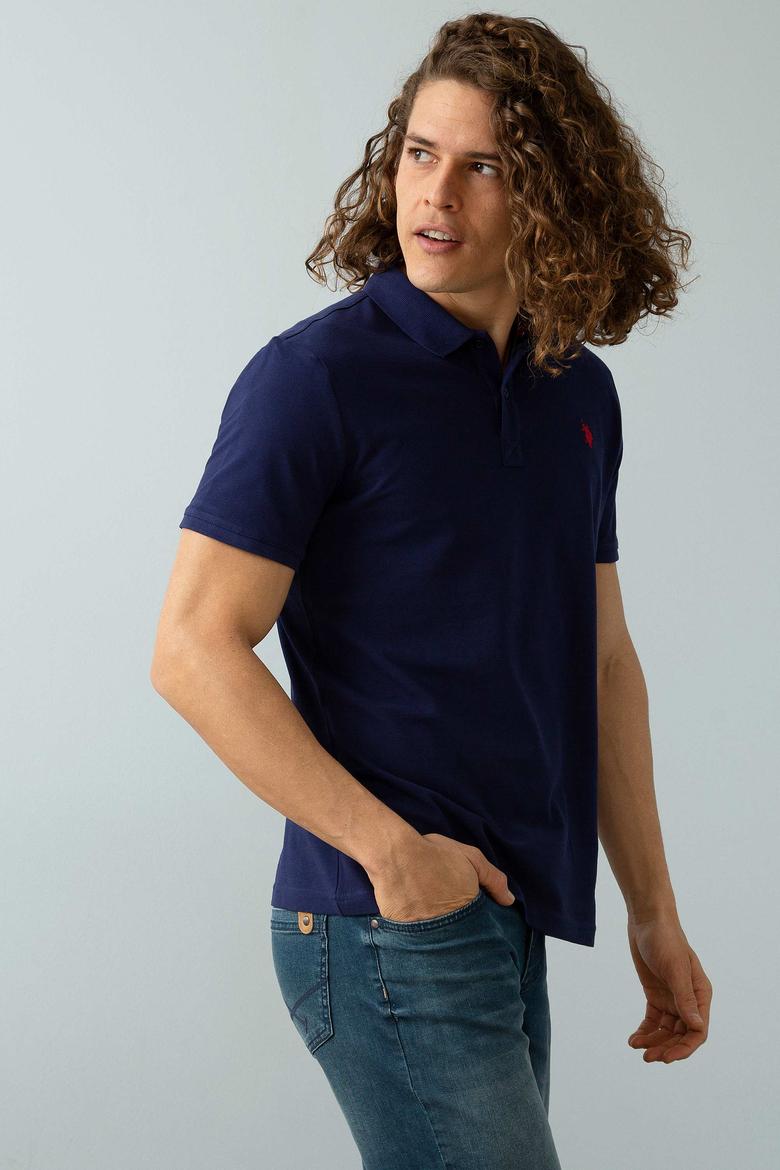 Erkek Lacivert Basic Polo Yaka Tişört