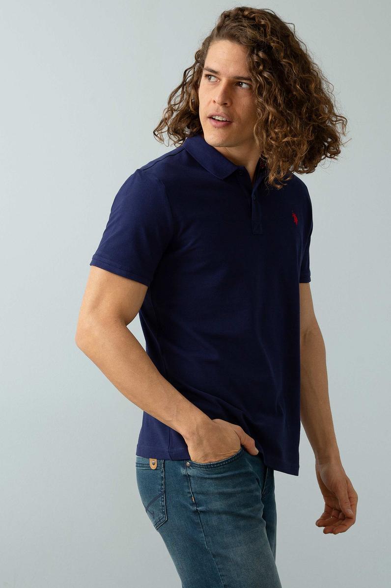 Erkek Lacivert Basic Polo Yaka Tişört