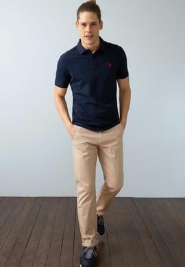 Erkek Koyu Lacivert Polo Yaka T-Shirt Basic - 50199991047
