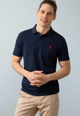 Erkek Koyu Lacivert Polo Yaka T-Shirt Basic - 50199991047