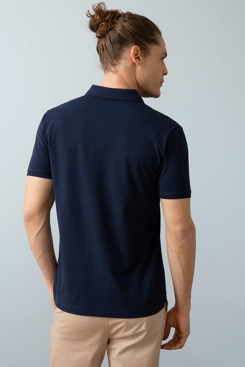 Erkek Koyu Lacivert Polo Yaka T-Shirt Basic - 50199991047