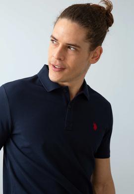 Erkek Koyu Lacivert Polo Yaka T-Shirt Basic - 50199991047