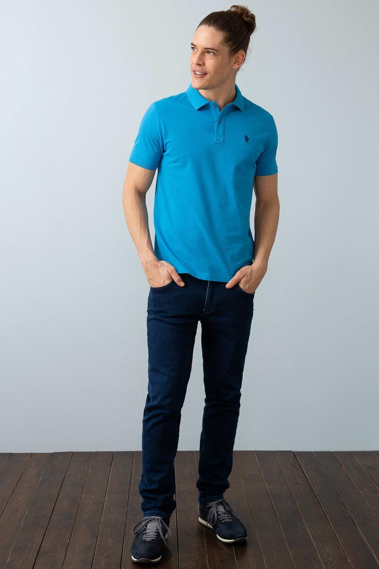 Erkek İndigo Basic Polo Yaka Tişört - 50199991062