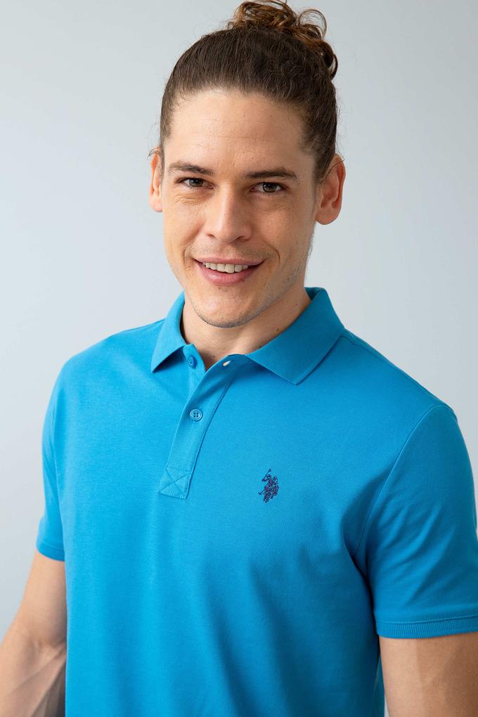 Erkek İndigo Basic Polo Yaka Tişört