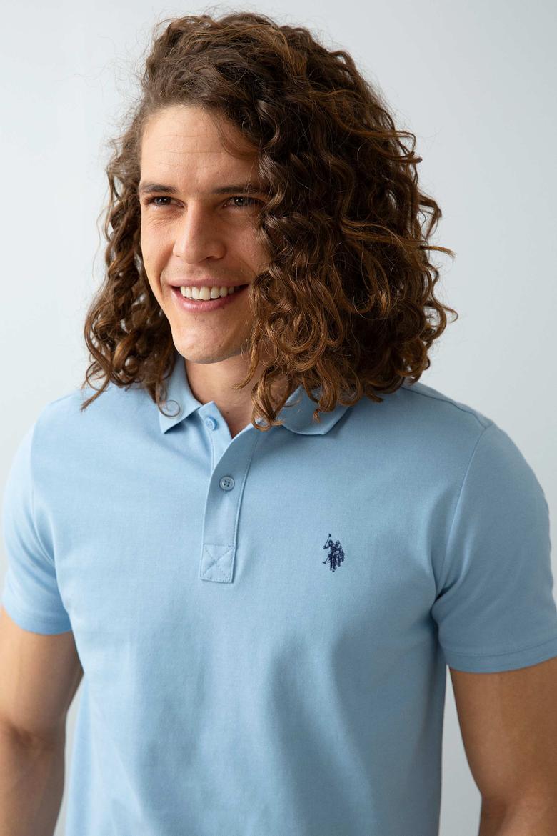 Erkek Açık İndigo Basic Tişört - 50199991075