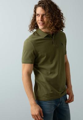 Erkek Koyu Haki Polo Yaka T-Shirt Basic - 50199991084