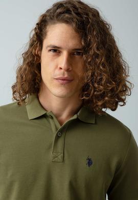 Erkek Koyu Haki Polo Yaka T-Shirt Basic - 50199991084