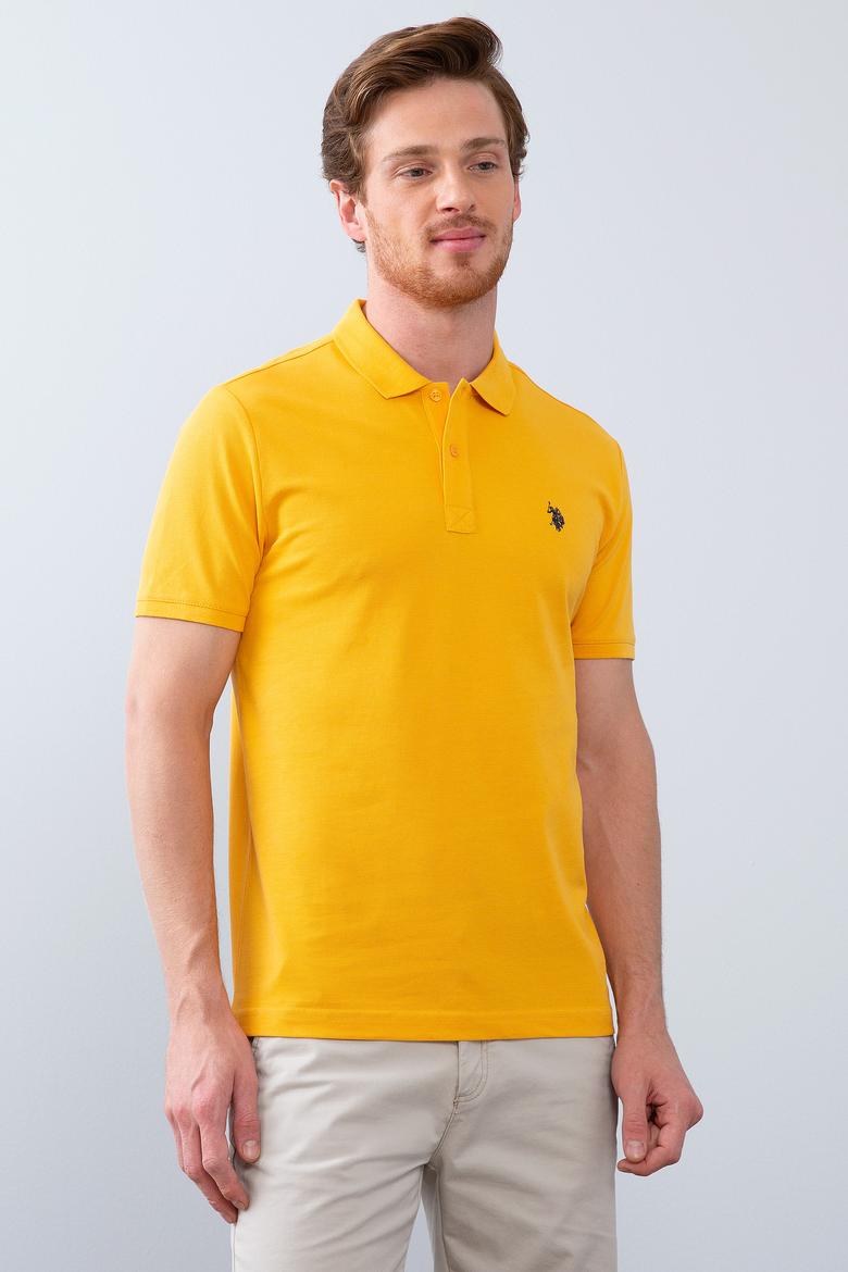 Erkek Koyu Sarı  Polo Yaka T-Shirt Basic - 50199991092