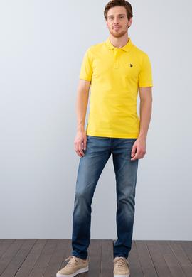 Erkek Sarı Basic Polo Yaka Tişört - 50199991112