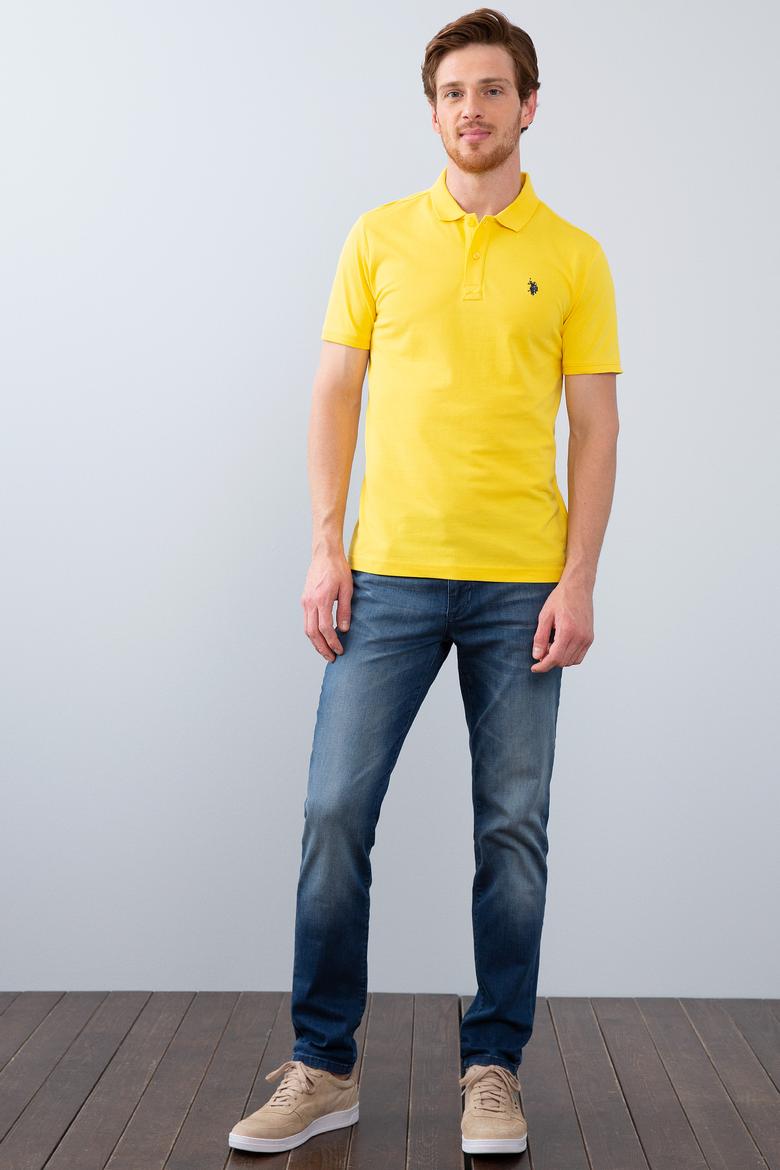 Erkek Sarı Basic Polo Yaka Tişört - 50199991112