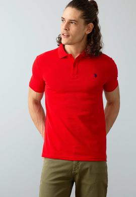 Erkek Kırmızı Basic Polo Yaka Tişört - 50199991128