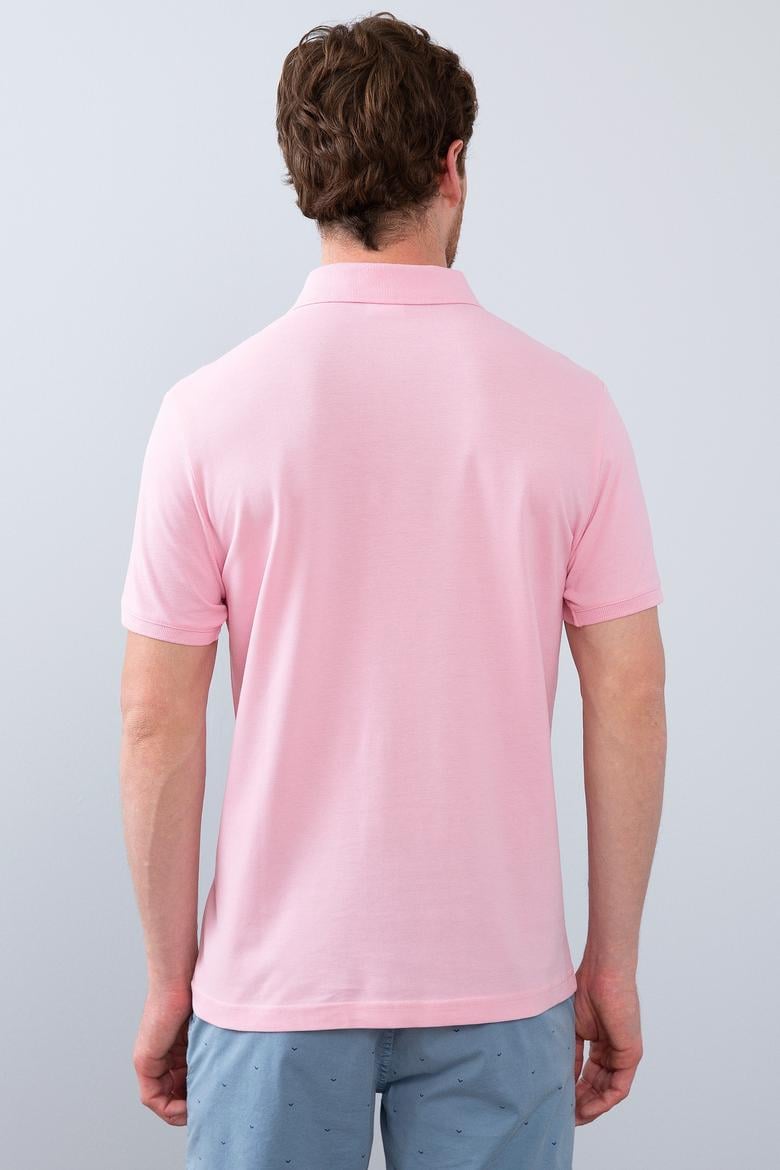 Erkek Açık Pembe Basic Polo Yaka Tişört - 50199991152