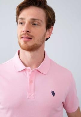 Erkek Açık Pembe Basic Polo Yaka Tişört - 50199991152