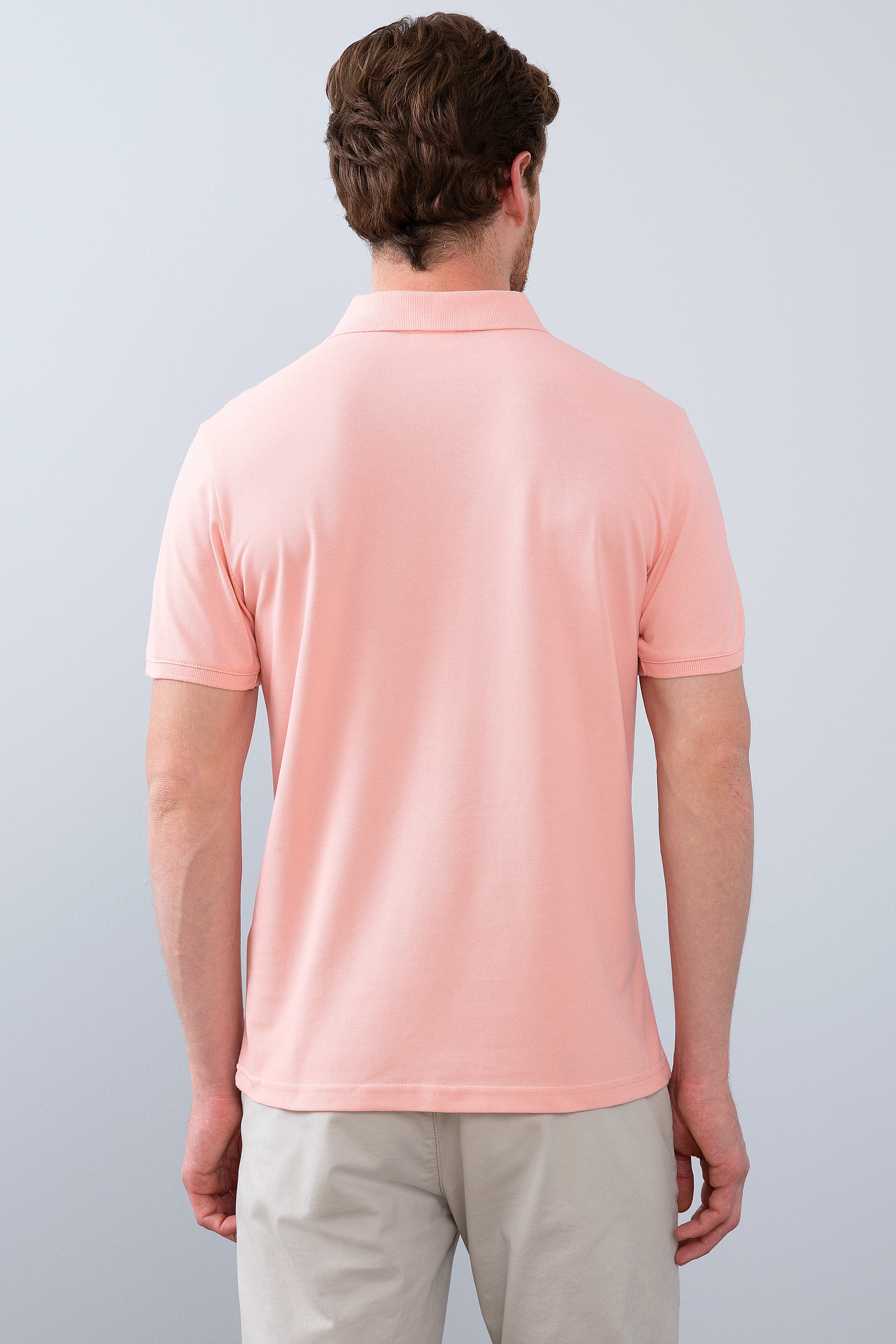 Erkek Pembe Basic Tişört - Image 3
