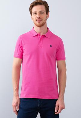 Erkek Fuşya Basic Polo Yaka Tişört - 50199991174