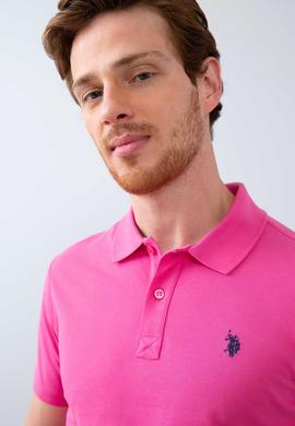 Erkek Fuşya Basic Polo Yaka Tişört - 50199991174