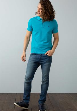 Erkek Petrol Basic Polo Yaka Tişört - 50199991202