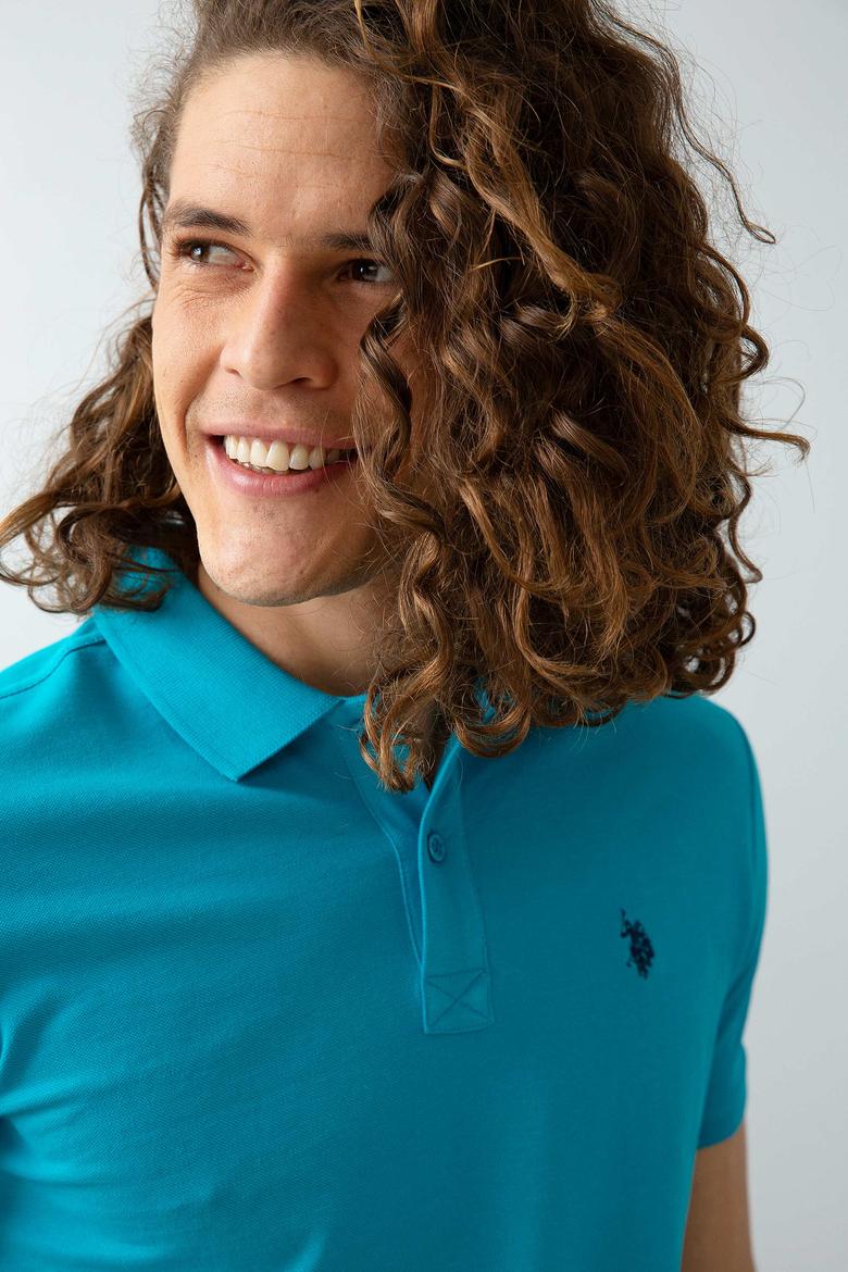 Erkek Petrol Basic Polo Yaka Tişört