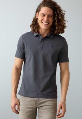 Erkek Antrasit Polo Yaka T-Shirt Basic - 50199991235